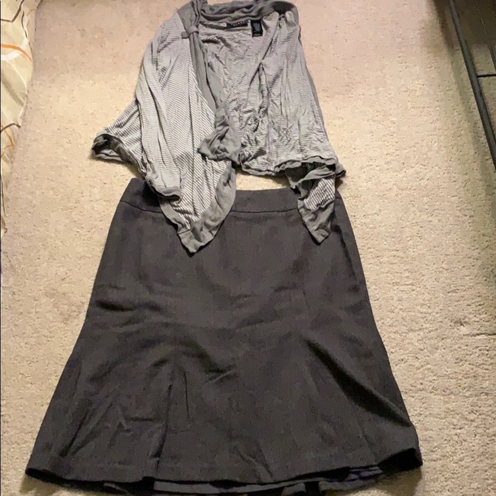Axcess brand skirt and cardigan